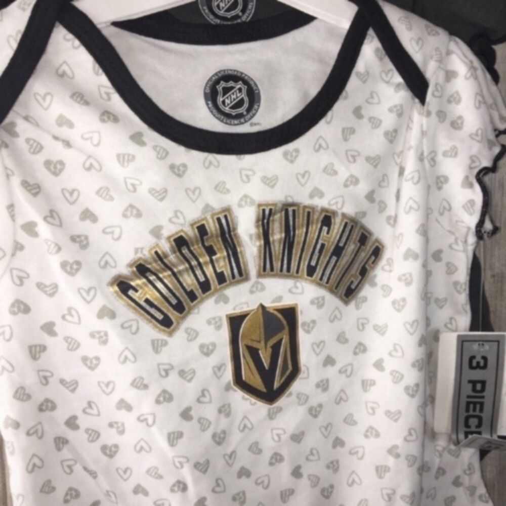 NWT NHL Vegas Golden Knights 3 Piece Onsie Set - Picture 3 of 5